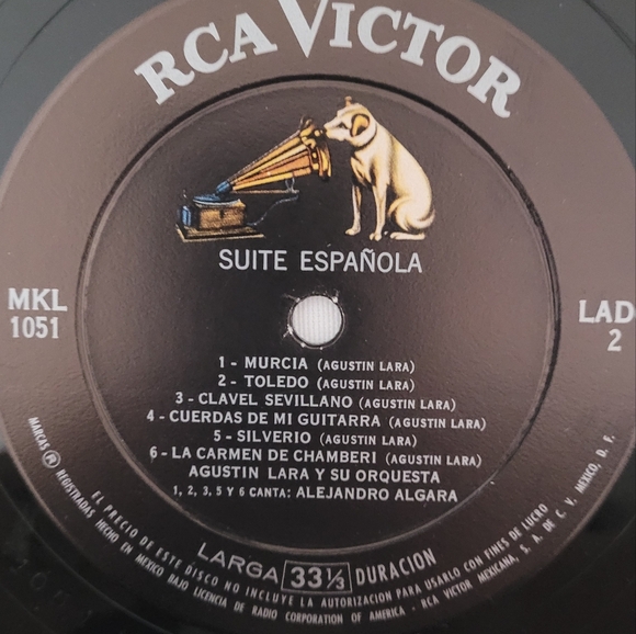 Augustin Lara: Suite Espanola Musica Augustin Lara Canta Alejandro Algara Vinyl - Picture 7 of 7